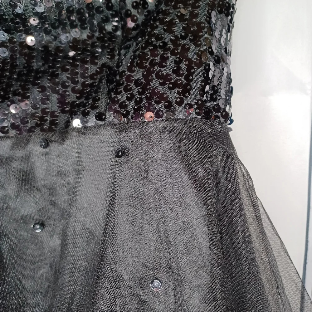 For your special day black strapless sequin mini dress - Picture 6 of 13